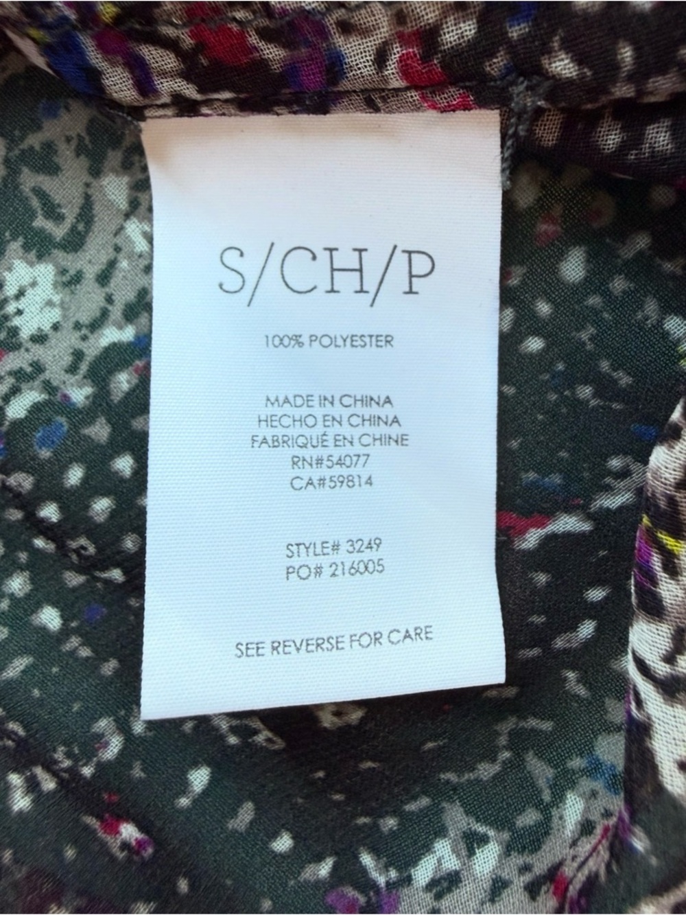 CAbi Sheer Blouse with Pink, Blue & White Speckle Print Size S Lightweight - Picture 5 of 14